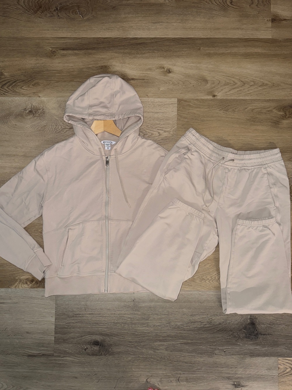 Athleta Tan Full-Zip Hoodie & Joggers Set